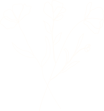 white flower line drawing