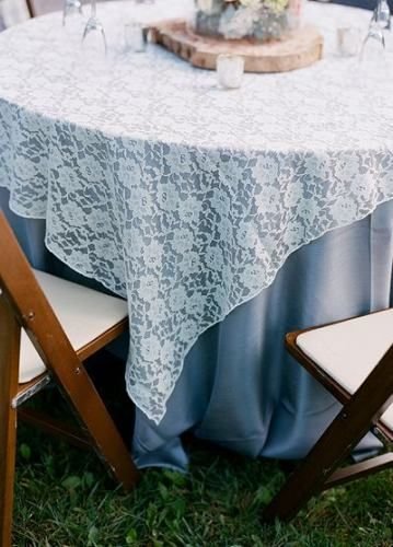 Trendy Wedding Table Linens Blue Lace Overlay Ideas
