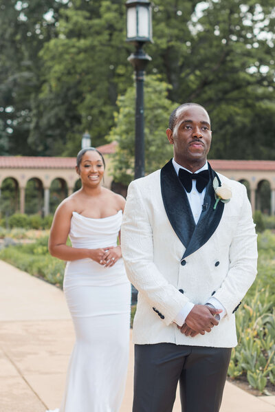 first look at Bride and Groom Dance St Francis Hall DC Wedding by Get The Look