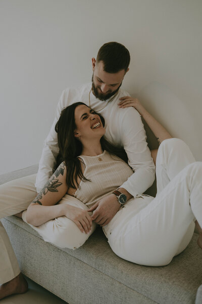 Lily + Brandons downtown studio engagement session was filled  with nothing but authentic, candid moments worth of their own pinterest inspiration board.