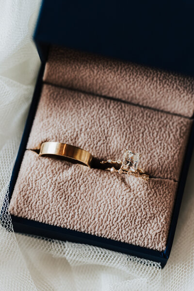 Bride and Groom wedding rings, Easton Broad in Portland, OR