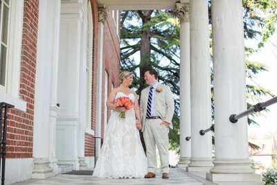 Annapolis wedding photo of couple at the Maryland State House by Christa Rae Photography