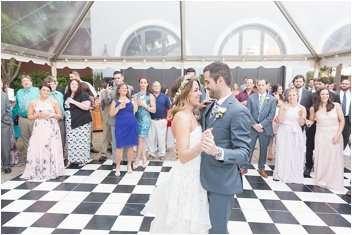 bride and groom first dance at bleckley inn