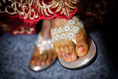 Indian bride's feet with mehendi pattern. Photo by Ross Photography, Trinidad, W.I..