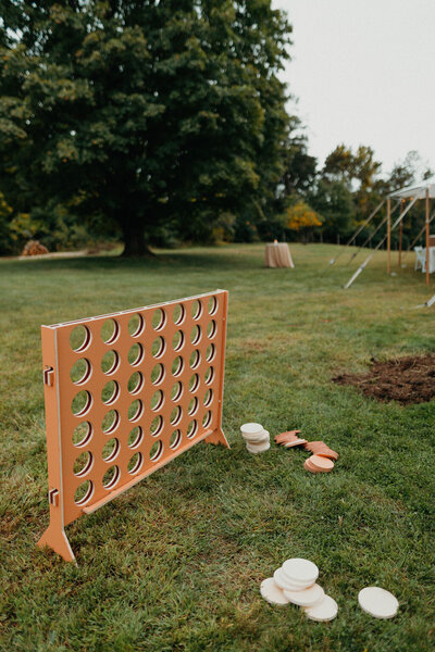 Game of Connect 4 on grass