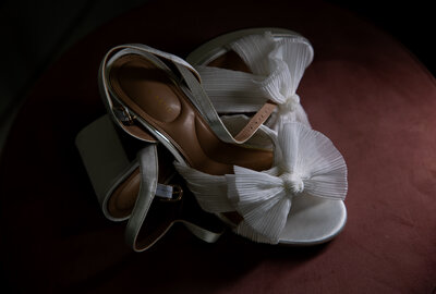 a photo of a brides wedding shoes during wedding detail photo in Atlanta Georgia 