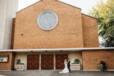 St. Benedict Parish is a wedding venue in the Seattle area, Washington area photographed by Seattle Wedding Photographer, Rebecca Anne Photography.