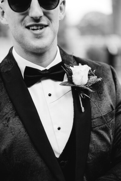 black tie groom suit