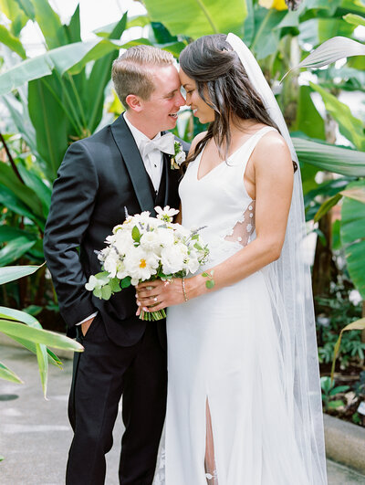 Bride & Groom at Rawlings Conservatory in Baltimore, Maryland