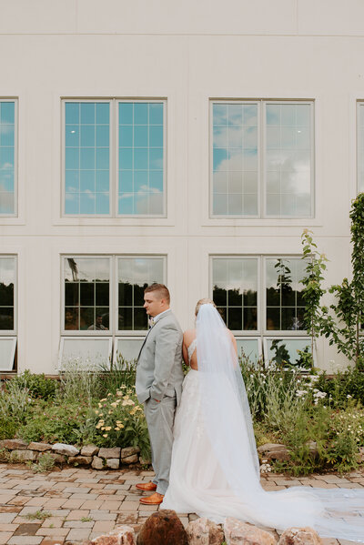 first touch as bride and groom at the floyd ecovillage, virginia intimate wedding photographer