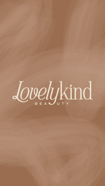Lovelykind logo on a tan texture background