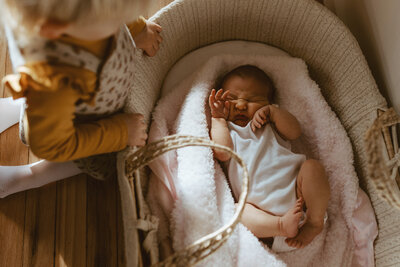 Newborn photography in home session in Iowa City