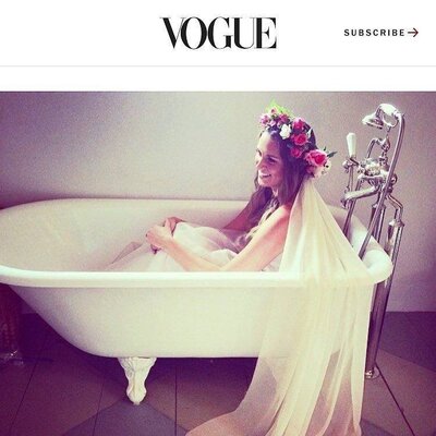 bride being featured in vogue magazine