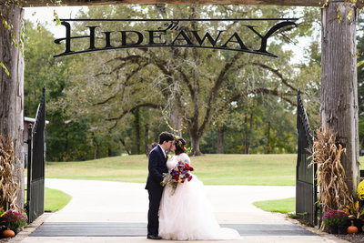 Couple at the Hideaway Venue  at  Mississippi Wedding