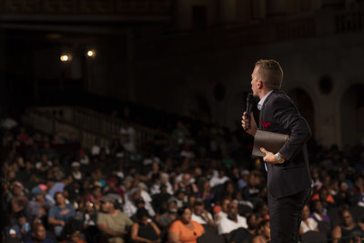 Ev. Jonathan Shuttlesworth preaching the gospel at Newark Symphony Hall