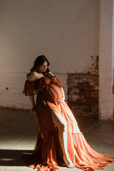 indoor maternity session in Perth