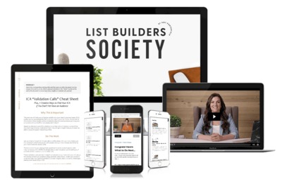 A 5 week list building course. The only program you’ll ever need to start and build an email list that supports your business for years to come