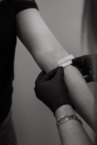 Custom fine-line design from a professional tattoo artist specializing in timeless, feminine tattoos in Pittsburgh.