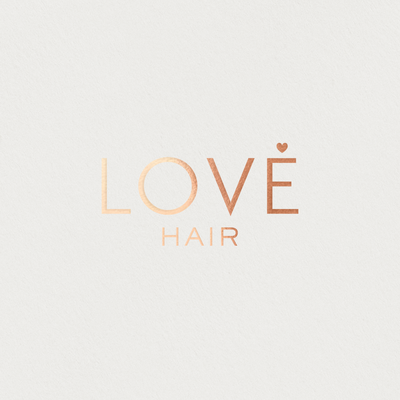 Love Hair rose gold logo