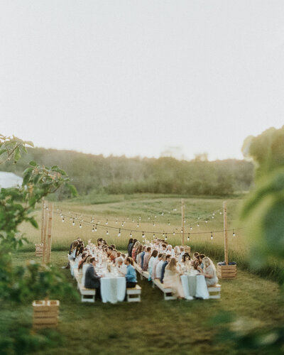 vineyard style harvest table for luxury summer wedding