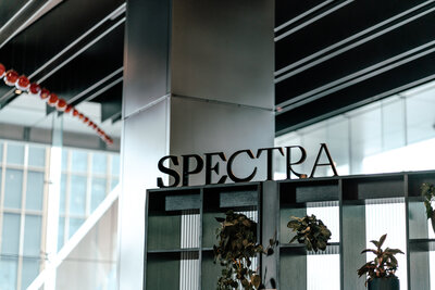 An image focused on the Spectra sign at the Spectra Events Centre in Auckland New Zealand captured by Zanthe Vorsatz - Auckland Event Photographer