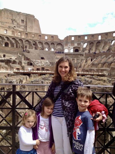 Colosseum of Rome, family vacation