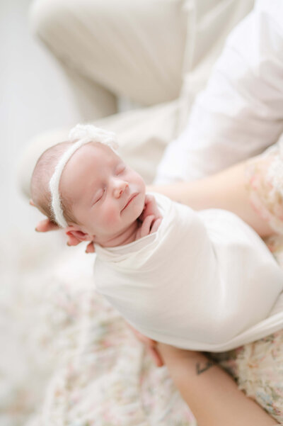 newborn baby girl at cedar falls photography studio
