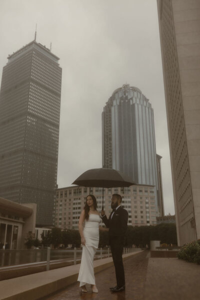 bride and groom city elopement portraits