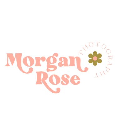 Retro pink logo for Morgan Rose Photography