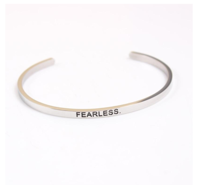 Silvertone Fearless Bracelet by Find My Fearless