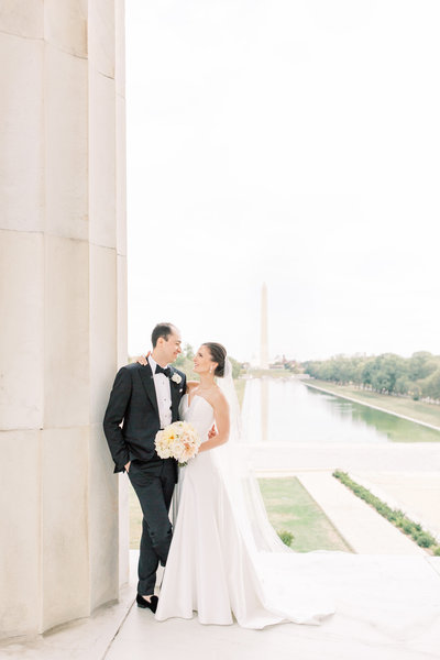 Wedding Portraits at the Lincoln Memorial in Washington, DC