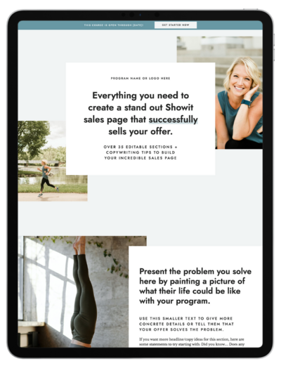 Kate Sales Page Template - iPad