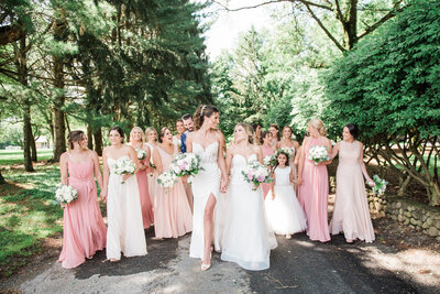 kleinfeld brides walking wedding party image
