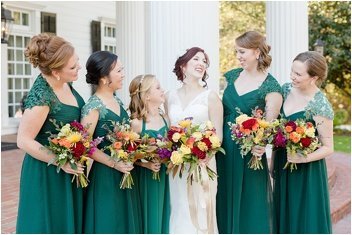 bridesmaids in front of Ryan Nicholas Inn