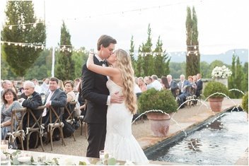 first dance in courtyard at Hotel Domestique