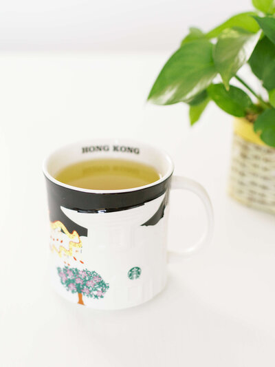 Simple photo of Green tea in a cup.