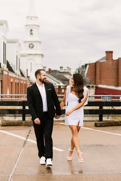new hampshire downtown engagement session