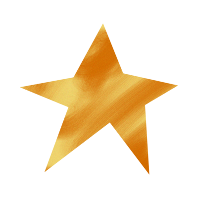 Hand painted gold star.