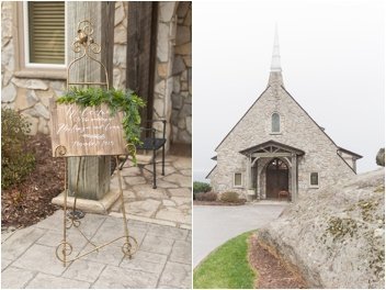 welcome sign in front of wedding ceremony at cliffs glassy chapel