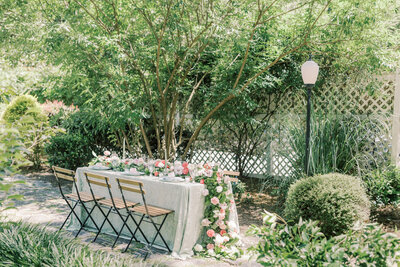 A beautiful tablespace outside Wildflower301 wedding venue
