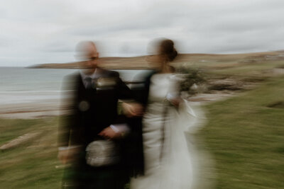 motion blur bride and groom