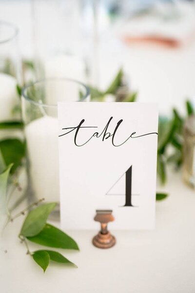 Photo of the Card Table Numbers that you can rent for your event/wedding from Unique Melody Events & Design (New England Wedding and Event Planners)