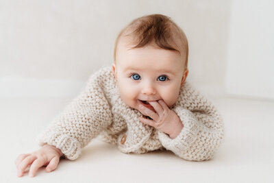 One year old baby girl on her photoshoot in Cheshire