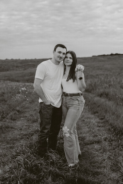 Montana engagement session couple in western attire