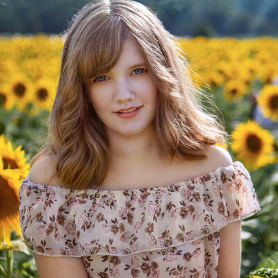 Girl in sunflower field, Salem Ohio
