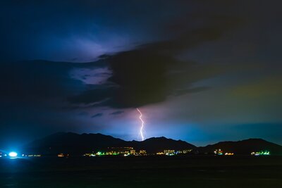 bolt of lightning striking the earth