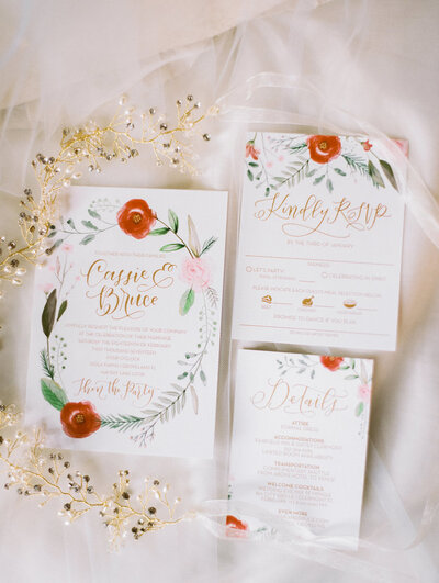 wedding invitations with beautiful hand lettering