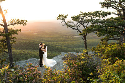 mountain top wedding elopement sunset