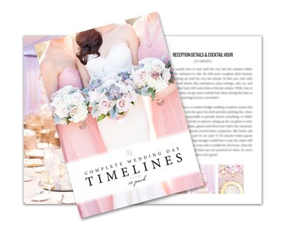 Complete Wedding Day Timelines | Resource for portrait and wedding photographers from Amy & Jordan