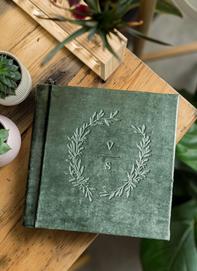 Wedding album with personalized initials